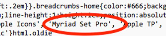 Apple Quellcode 1 mit Myriad Set Pro