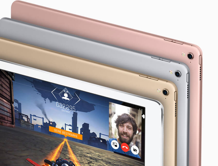 Auch das kleine iPad Pro kommt in den gewohnten Farbvarianten, die wir auch schon vom iPhone und den anderen iPad-Modellen kennen.