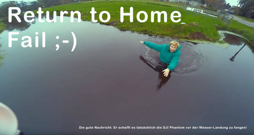 Screenshot aus dem unten verlinkten Video: Return to Home ist ein toller Notfall-Modus – aber nicht, wenn der Home-Punkt irgendwie über Wasserflächen gesetzt wird. ;)