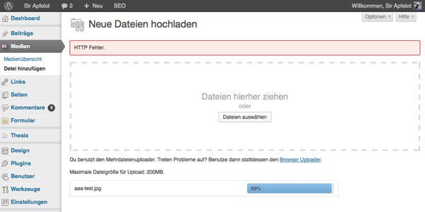 error de carga de wordpress http