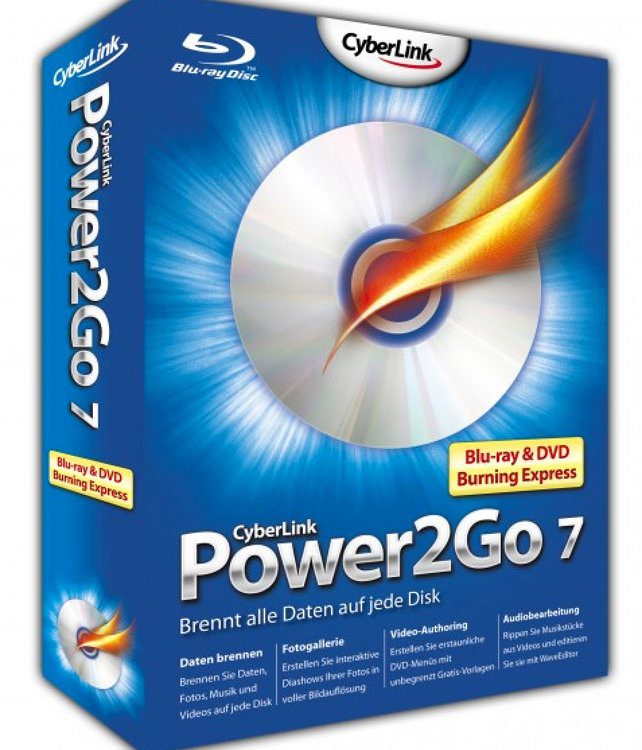Cyberlink Power2Go DVD burning program
