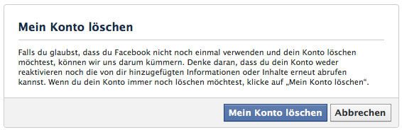 Delete Facebook account