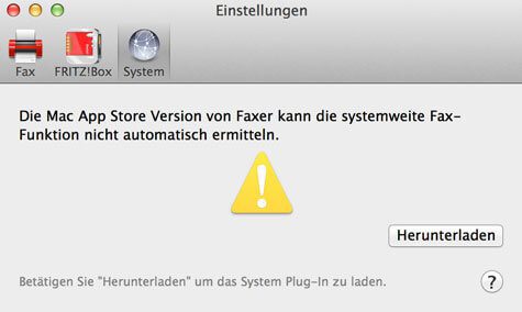 Faxer Plugin Fehler