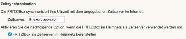Fritz Box Time-Server