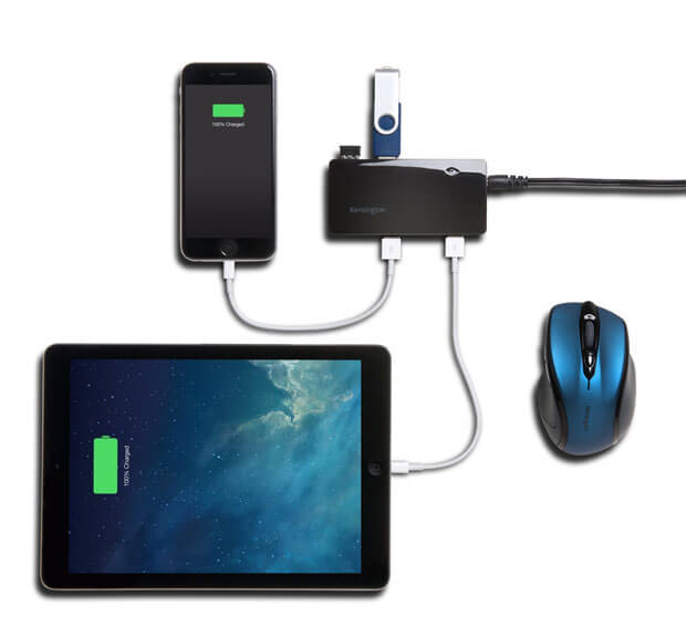 Kensington UH7000C USB 3 Hub in use