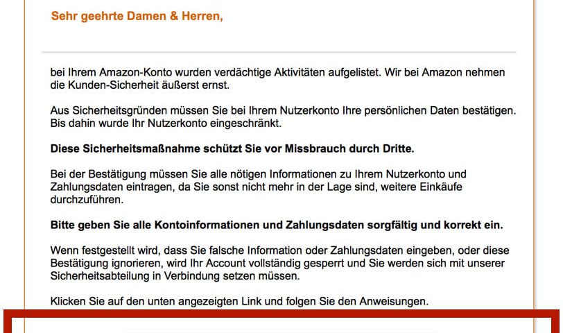 Amazon Phishing E-Mail