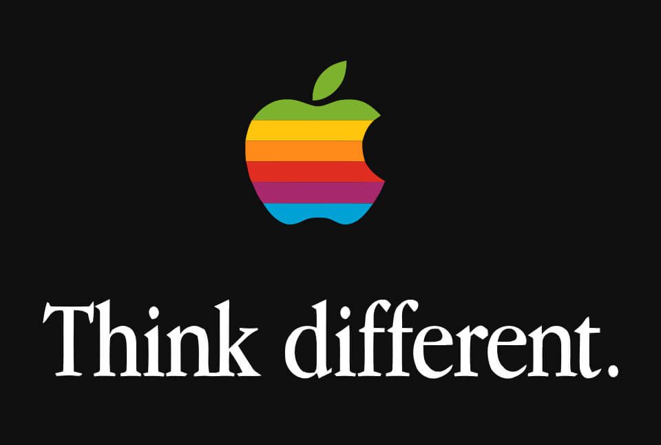 Apple Logo mit Schriftart Apple Garamond