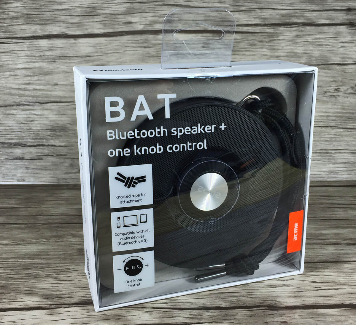 ACME BAT bluetooth speaker in the box