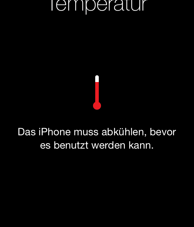 Temperaturwarnung wegen Überhitzung: iPhone zu heiss!
