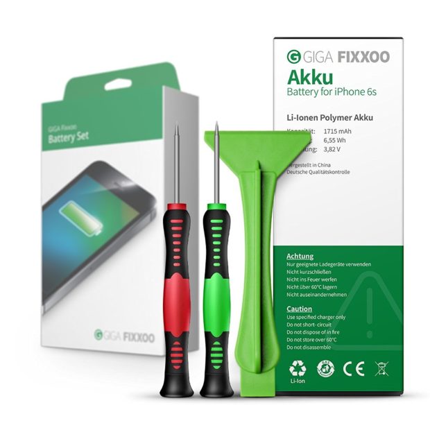 apple iphone 6s akku wechseln neu austauschen batterie set schraubenzieher iphone oeffnen ifixit teardown giga fixxoo set