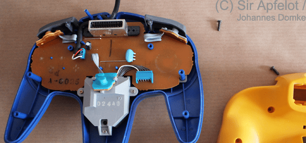 N64 Controller offen mit Platine und Analogstick Modul