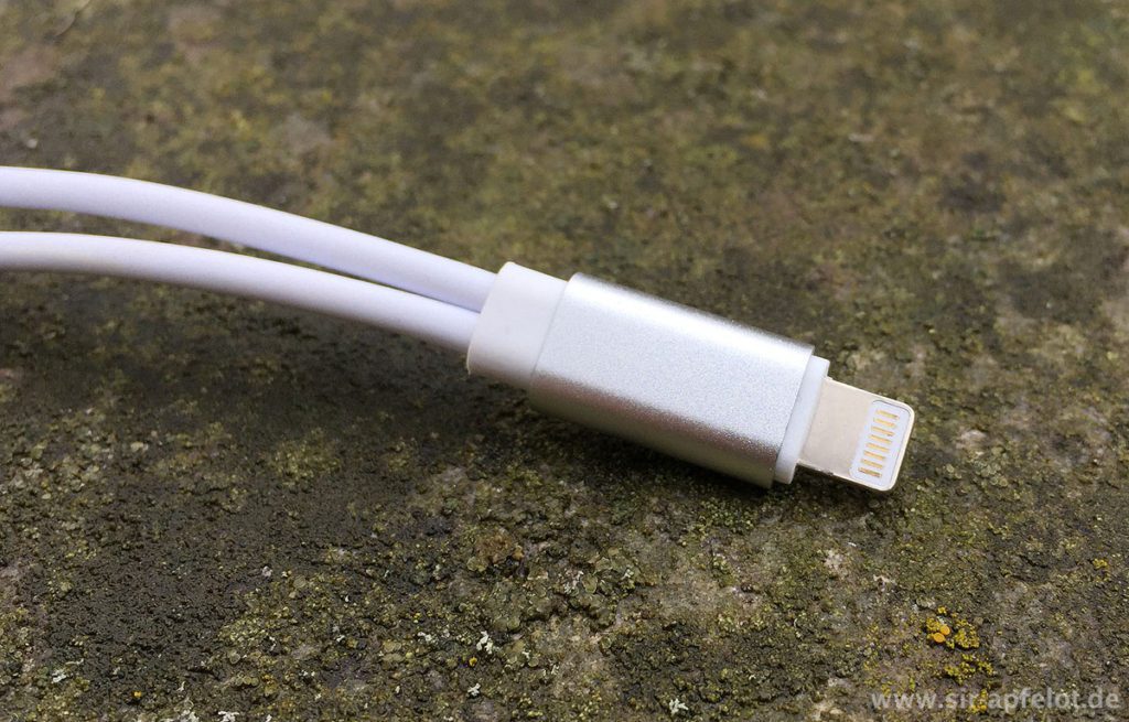 ... at the other end is the Lightning connector that goes into the iPhone.