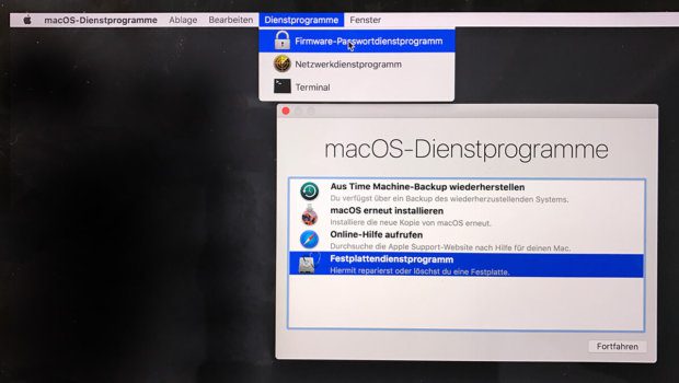 Das macOS Firmware Passwort sichert euren Mac o. das MacBook gegen das Thunderstrike Bootkit für den File Vault Angriff. Sicherheit für den Mac Schritt für Schritt erklärt. 