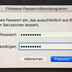 Passwort für den Mac: Firmware Password für macOS Sierra aus Buchstaben, Ziffern und Satzzeichen.