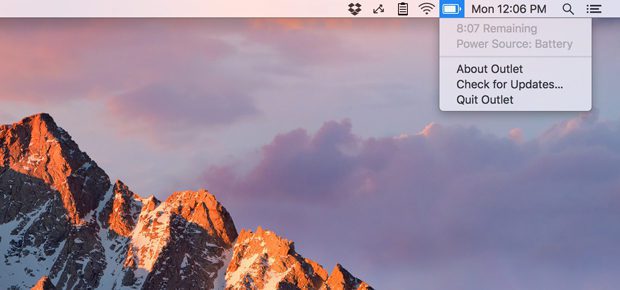 The macOS App Outlet again shows you the estimated remaining life of the MacBook battery. (Image: createlivelove.com)