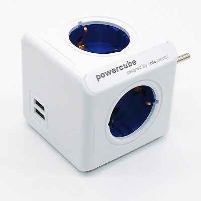 Mehrfachsteckdose, USB-Anschluss als USB-Ladegerät Schukodose Verteiler PowerCube