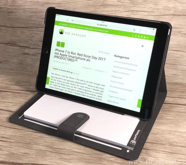The booqpad can also be used excellently to watch films on the iPad.