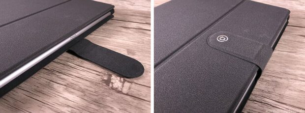 The booq iPad sleeve closes with a magnet.