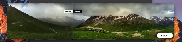 Auch Fotos, die man mit dem iPhone im Panoramamodus geknipst hat, werden von Photolemur gepimpt. Hier hat er einen Grauschleier vom Bild entfernt und die Wolken etwas aufgemöbelt. Ein sehenswertes Ergebnis, wie ich finde.