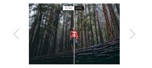 Ein Vorher-Nachher-Slider, wie man ihn auf der Webseite von Photolemur findet. Die Ergebnisse sind nicht aus der Luft gegriffen und durchaus realistisch. Der Slider ist hier allerdings nur ein Screenshot, ist aber hier funktionsfähig aufrufbar.