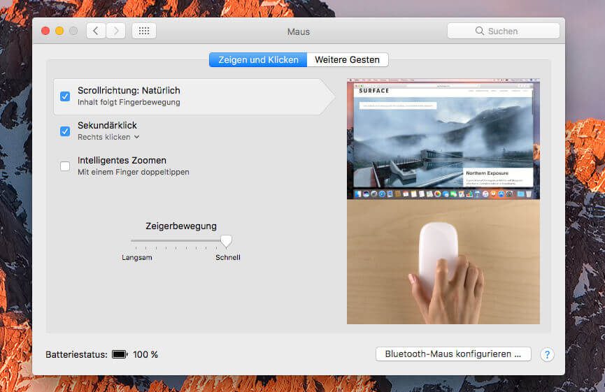 is there a way to switch scrolling on a mac