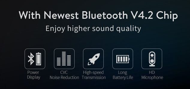 Laut Hersteller bietet die Verwendung des internen Bluetooth 4.2 Chips die oben genannten Vorteile von geringerem Energieverbrauch bis hin zu Rauschunterdrückung bei Gesprächen über das Mikrofon.