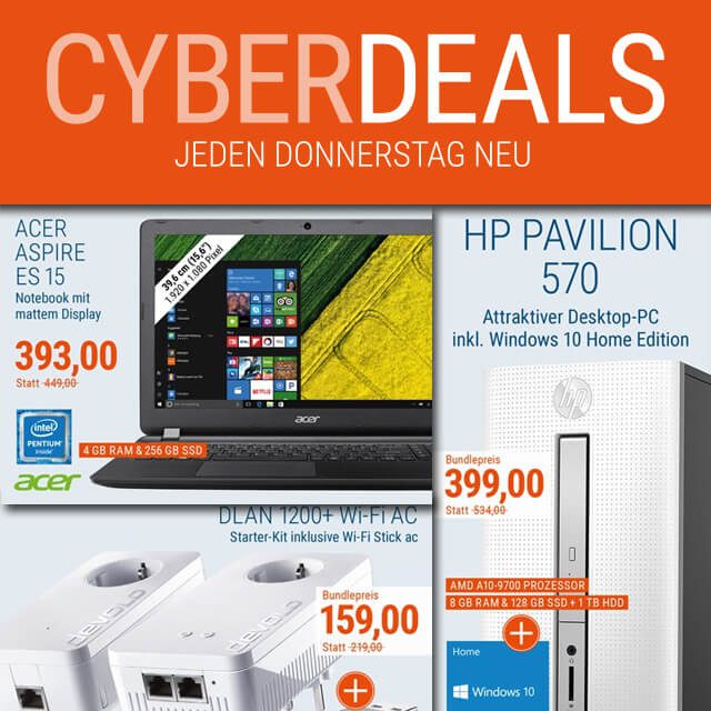 Cyber Deals, Technik günstiger, Elektronik Rabatte, Deals, Rabatt, ohne Gutschein