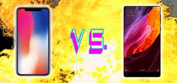 Das iPhone X und das Xiaomi Mi Mix 2 im Vergleich. Display, Kameras und weitere technische Details in der Übersicht sowie Einschätzungen zu iOS, Android und MIUI. Bilder: Apple / Xiaomi