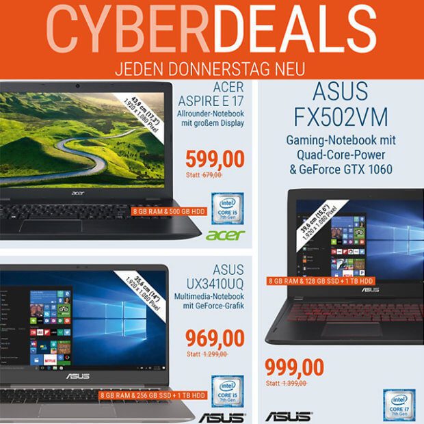 Cyber ​​offerte Acquista laptop più economico Acer HP Dell Gaming Notebook Order