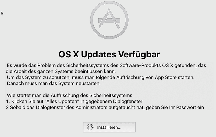 Der Mac-Trojaner "Retefe" versteckt sich unter anderem in einem vermeintlichen Update unter OS X bzw. macOS. Die Schadsoftware zielt auf Online-Banking-Daten ab, die am Apple Computer genutzt werden. Bild: GovCERT