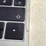 Small edge on the side of the keyboard.