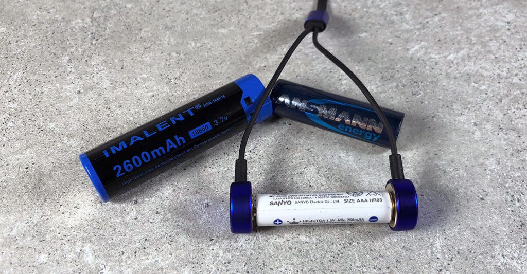 In my application: The Olight charges 18650 batteries as well as AA and AAA batteries.