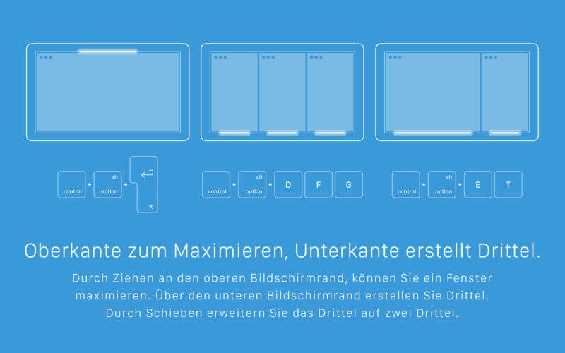 Fenster auf MacBildschirm anordnen wie unter Windows