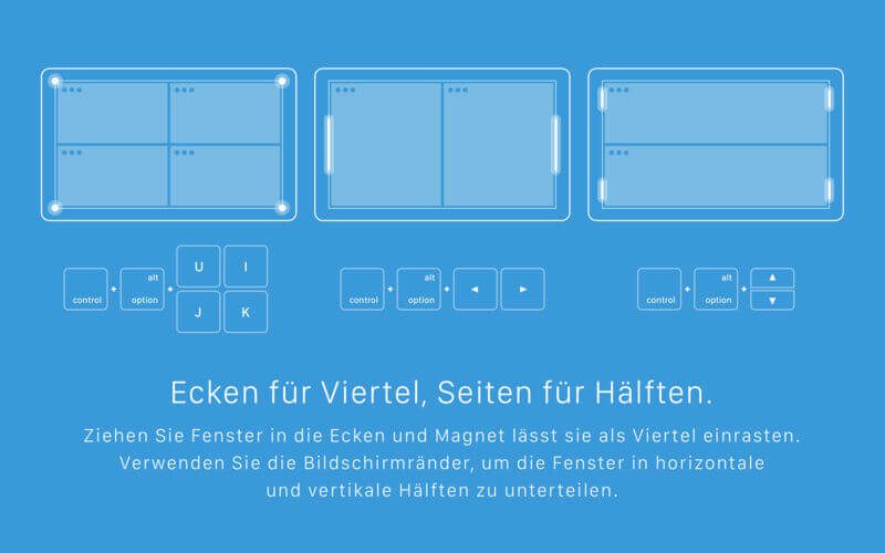 Fenster auf MacBildschirm anordnen wie unter Windows