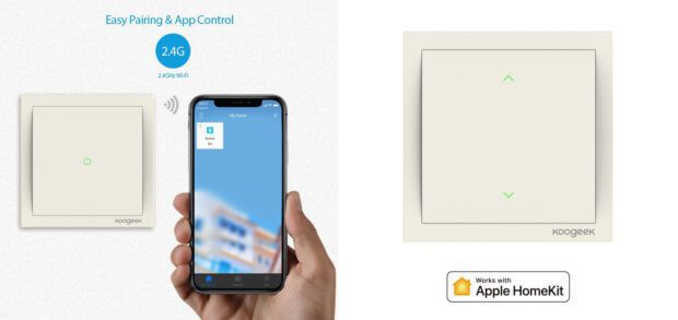 New products from Koogeek: WLAN light switches and light dimmers for the smart home. Control is possible via HomeKit via Siri voice control.