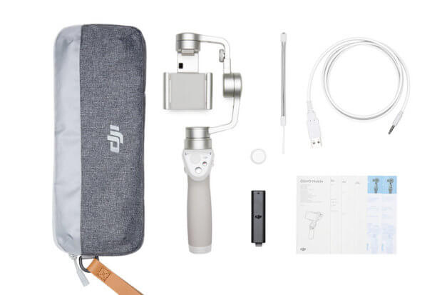 Der Lieferumfang inkl. Transporttasche für ein sicheres Transportieren, damit ihr immer und überall stabile iPhone-Videos mit der DJI GO <a class=