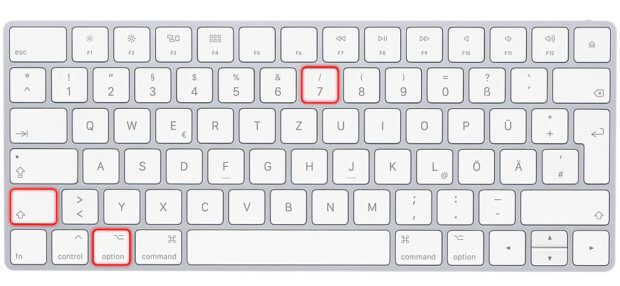 Backslash mac tastatur