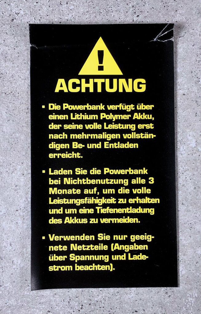 Important note, but I pay attention to this anyway: Before I take measurements, I charge each power bank several times and also discharge it several times.