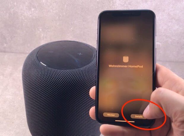 You get to the alarm clock, the details and thus to the HomePod accessibility via Force Touch. (see instructions below)