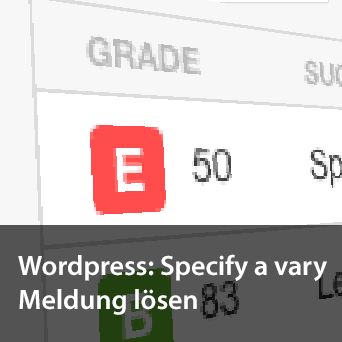 Solve Wordpress Specify a vary message