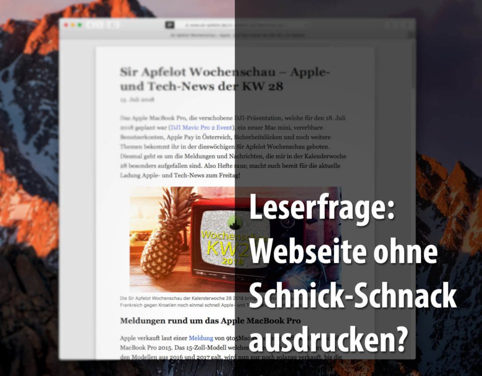 Featured image: Print out website in reader mode