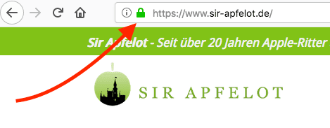 Sieht man oben in der Adresszeile (hier bei Firefox) ein geschlossenes Schloß, dann liegt kein Mixed-Content-Fehler vor.