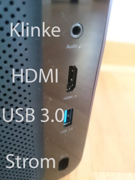 The connections on the back of the new Xiaomi projector.