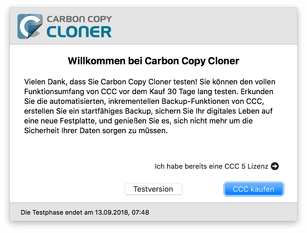 Carbon Copy Cloner backup software for Apple Mac