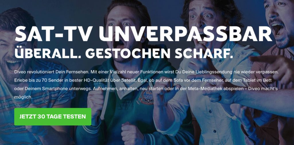 Among other things, Diveo makes satellite TV impossible to miss - other channels, media libraries and thousands of films in the video library are always and (with the Internet) available anywhere.