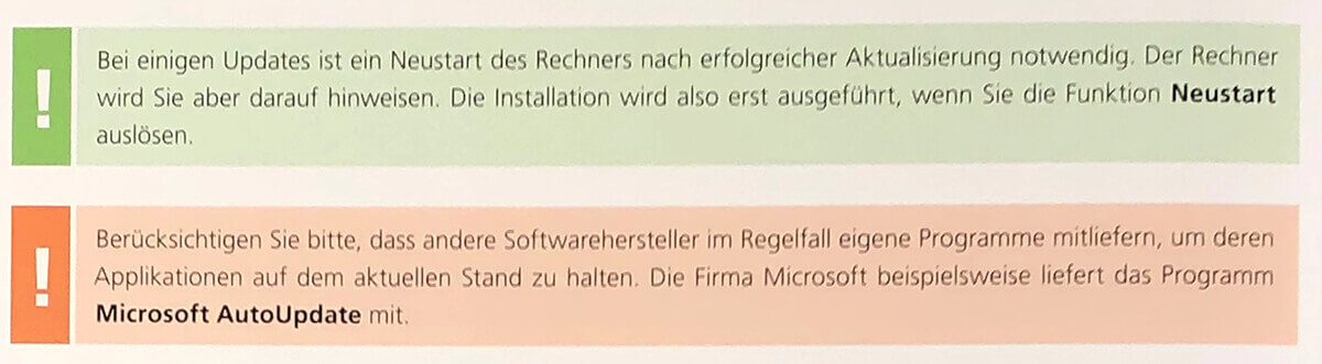 Mit farblich hinterlegten Infokästchen werden wichtige Informationen noch einmal kurz zusammen gefasst.