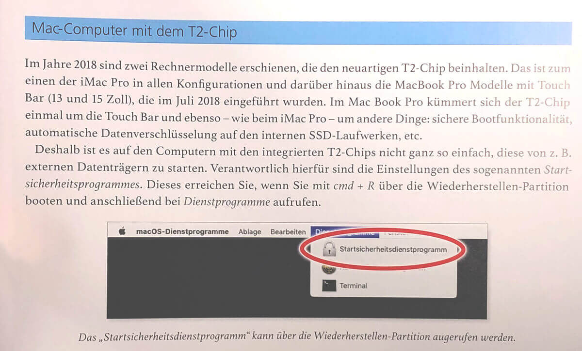 Auch der T2-Chip, der im aktuellen iMac Pro und in Touch Bar MacBook Pro Modellen Verwendung findet, hat bereits ein Kapitel im Buch erhalten.