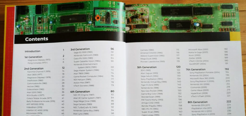 Schon das Inhaltsverzeichnis von The Game Console zeigt, dass ich Evan Amos umfangreich mit dem Thema Spielekonsolen beschäftigt hat.