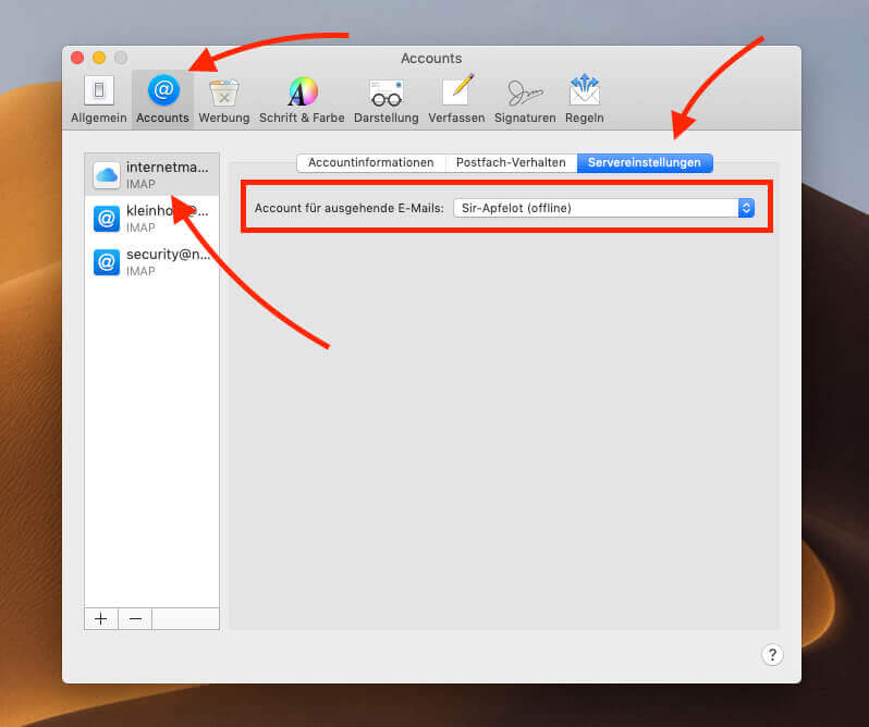 smtp offline mac mail gmail sierra