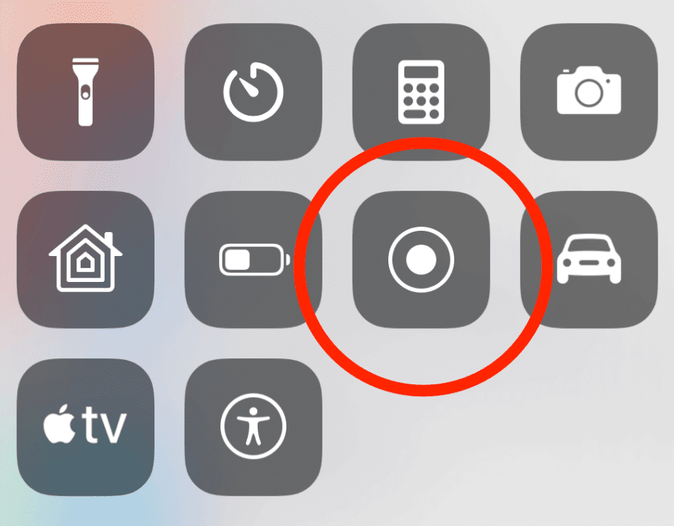 In the control center you can find the button to start the screen recording.